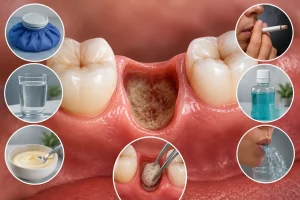 Dry socket after tooth extraction with prevention methods